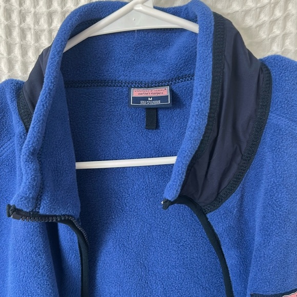Vineyard Vines Mens Blue Fleece Vest Medium - Picture 6 of 8